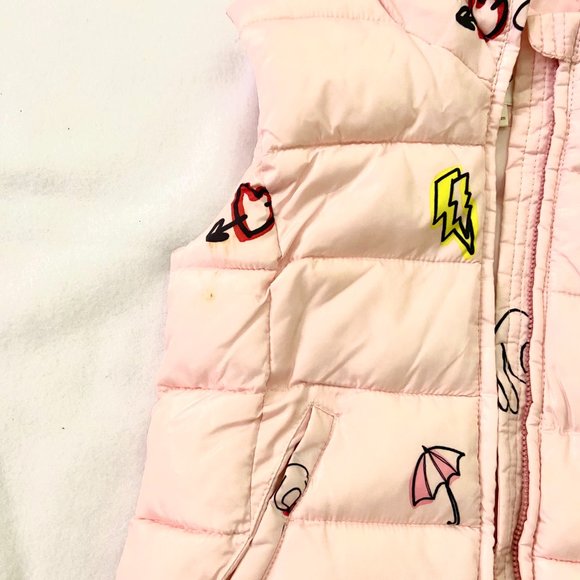SFERA Cute Pinky 2 Pockets Hooded Sleeveless Puffed Jacket for Girls , size 6-7 - Picture 8 of 12